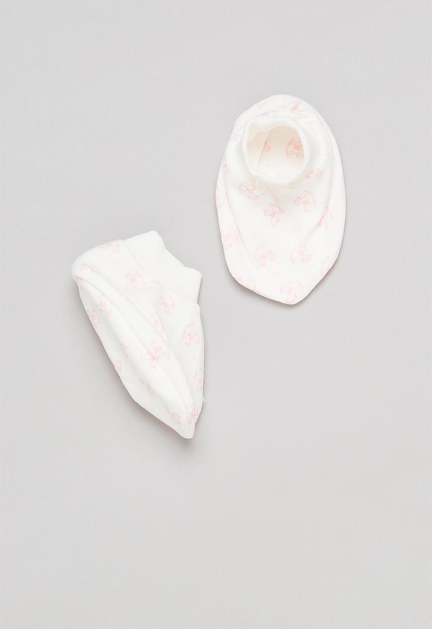 Pop Candy - Girls socks & mittens set - pink & white 