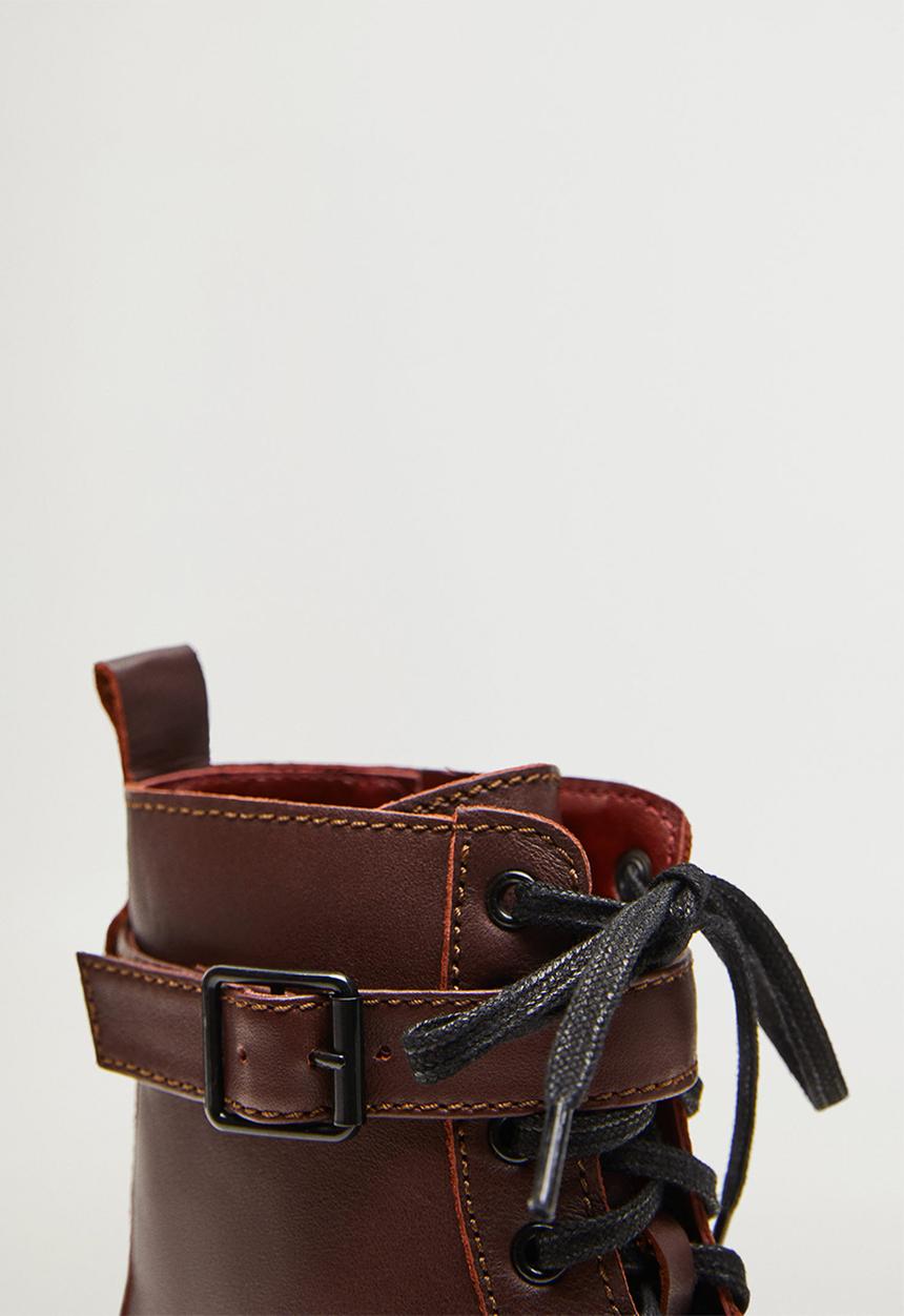 MANGO - Beatle leather ankle boot - dark red
