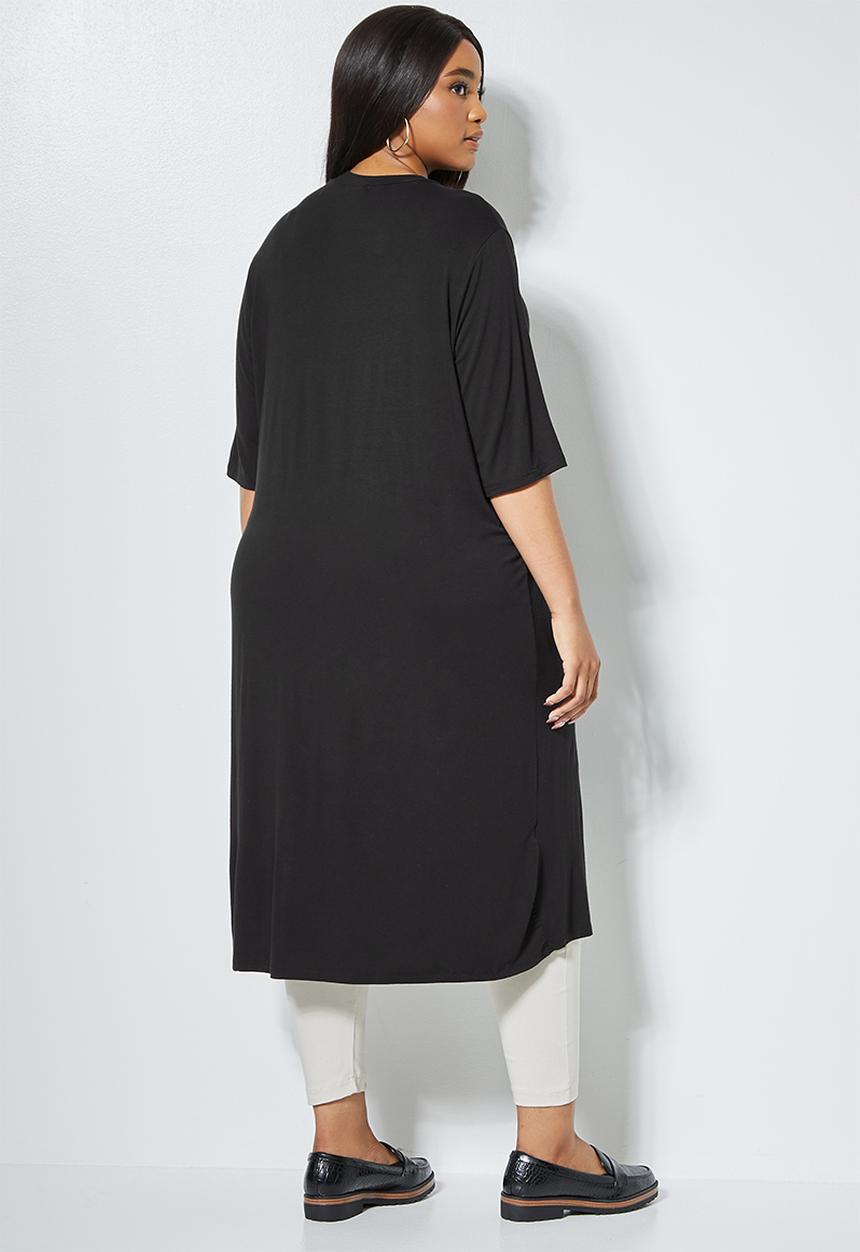 Superbalist - Turtle neck high slit tunic - black