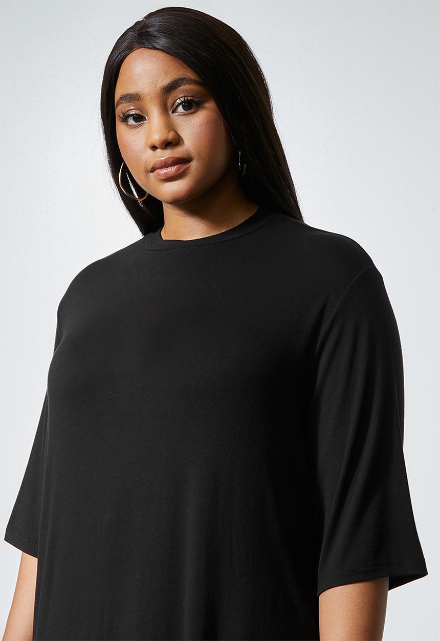 Superbalist - Turtle neck high slit tunic - black