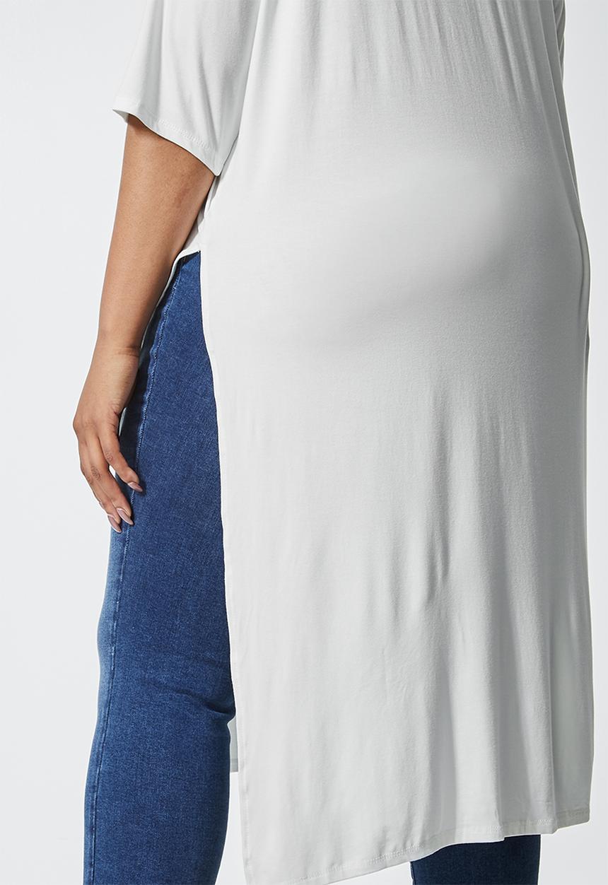 Superbalist - Turtle neck high slit tunic - white 