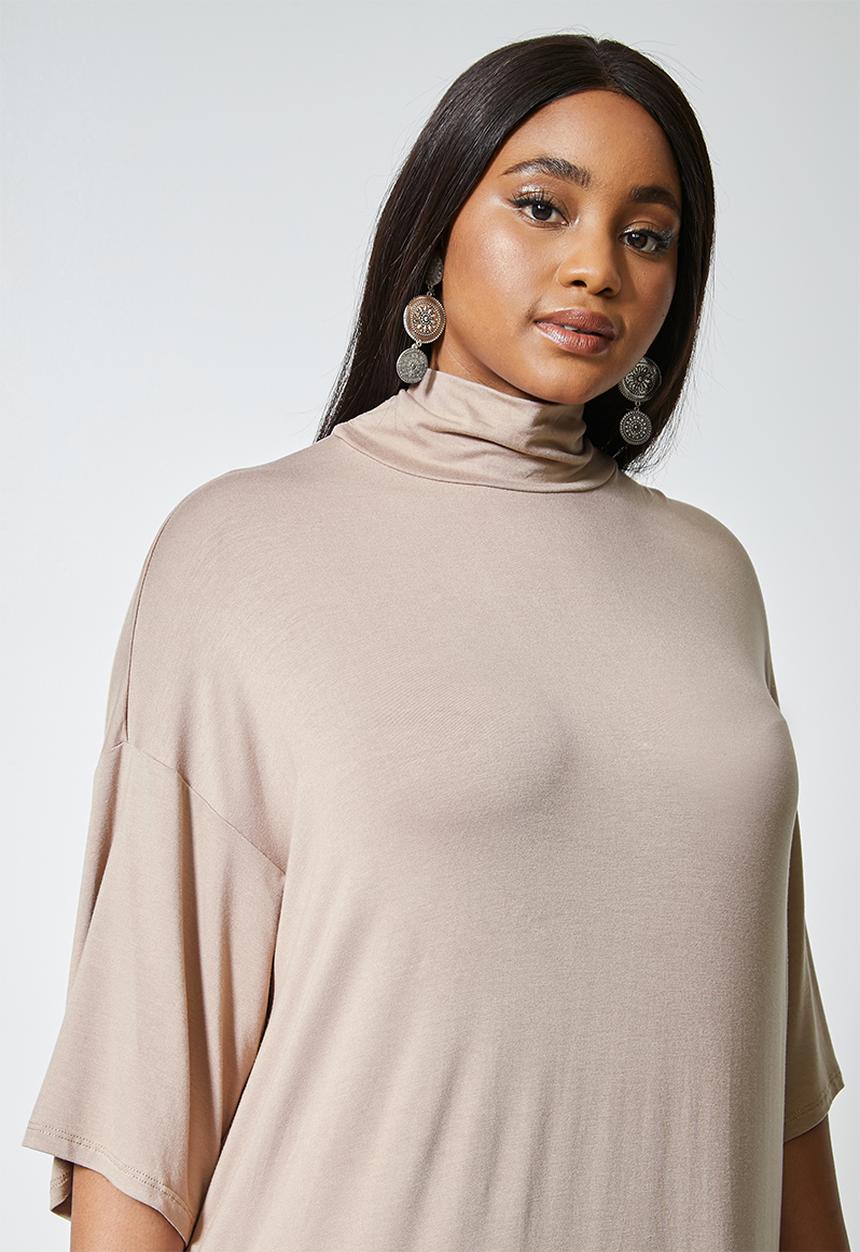 Superbalist - Turtle drop shoulder dress - neutral 