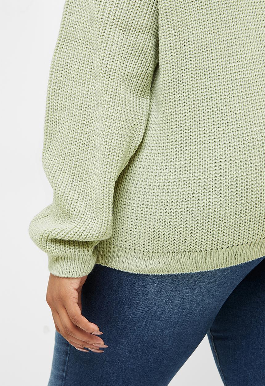 edit Plus - Slouchy stitch detail jumper - sage