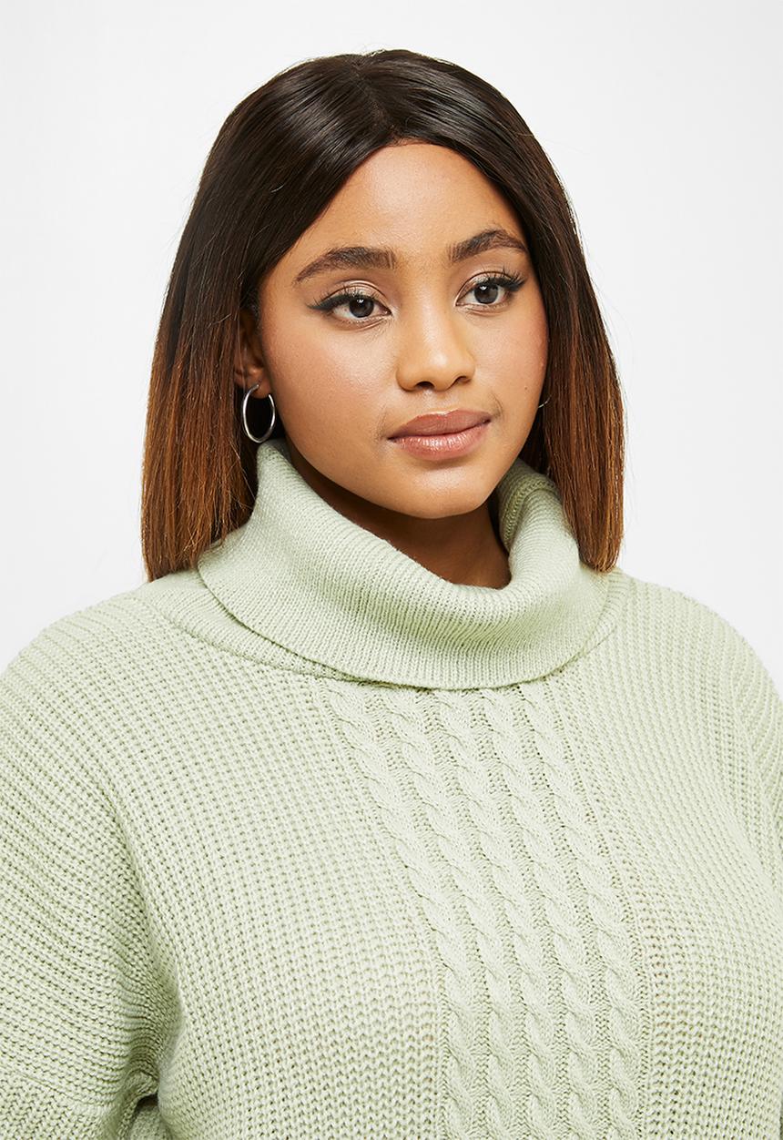 edit Plus - Slouchy stitch detail jumper - sage