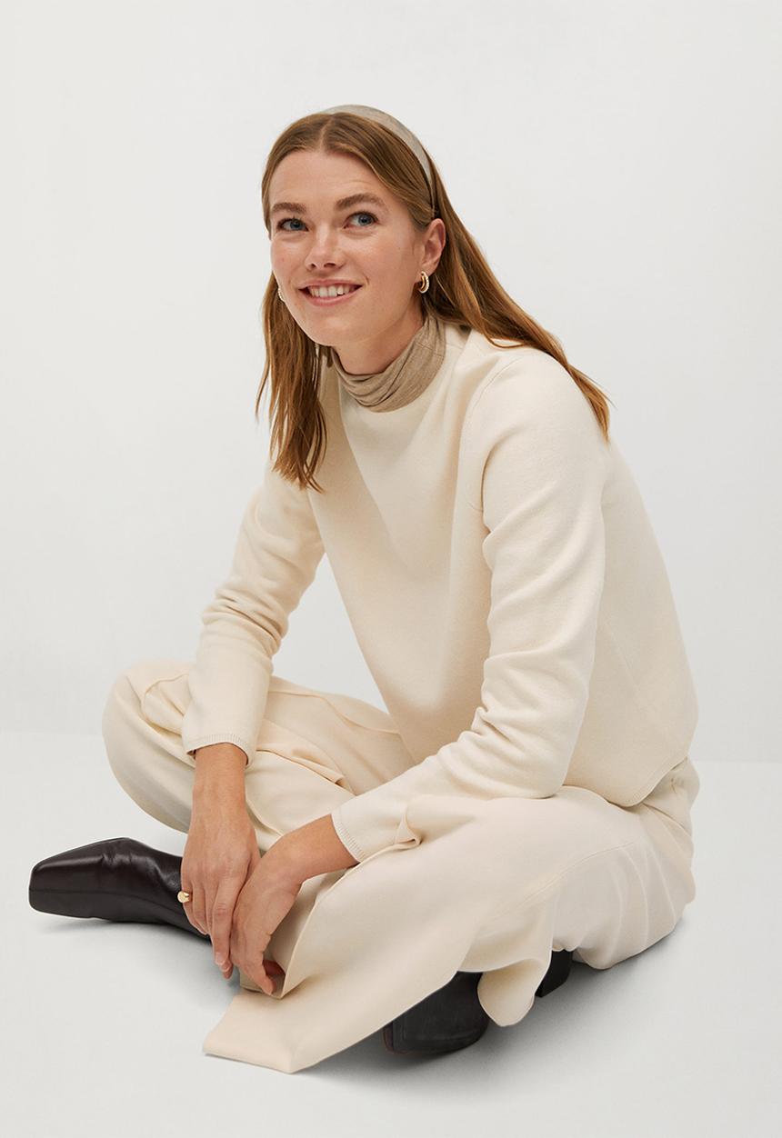MANGO - Sweater chimney - light beige