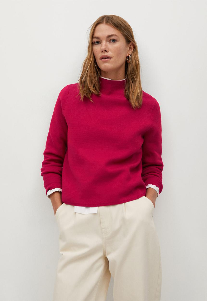 MANGO - Sweater chimney - pink