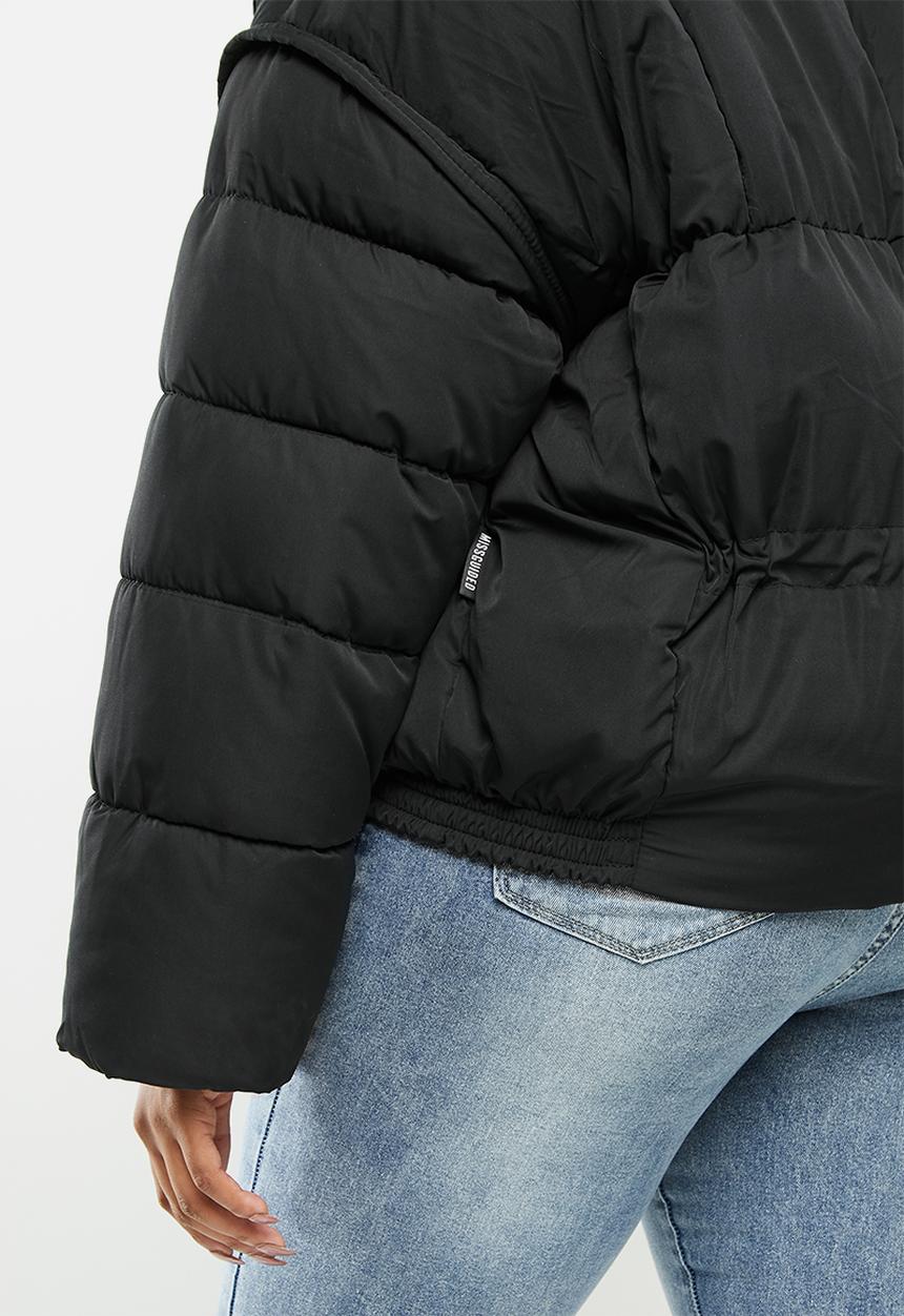 Missguided - Plus ultimate fur collar puffer jacket - black