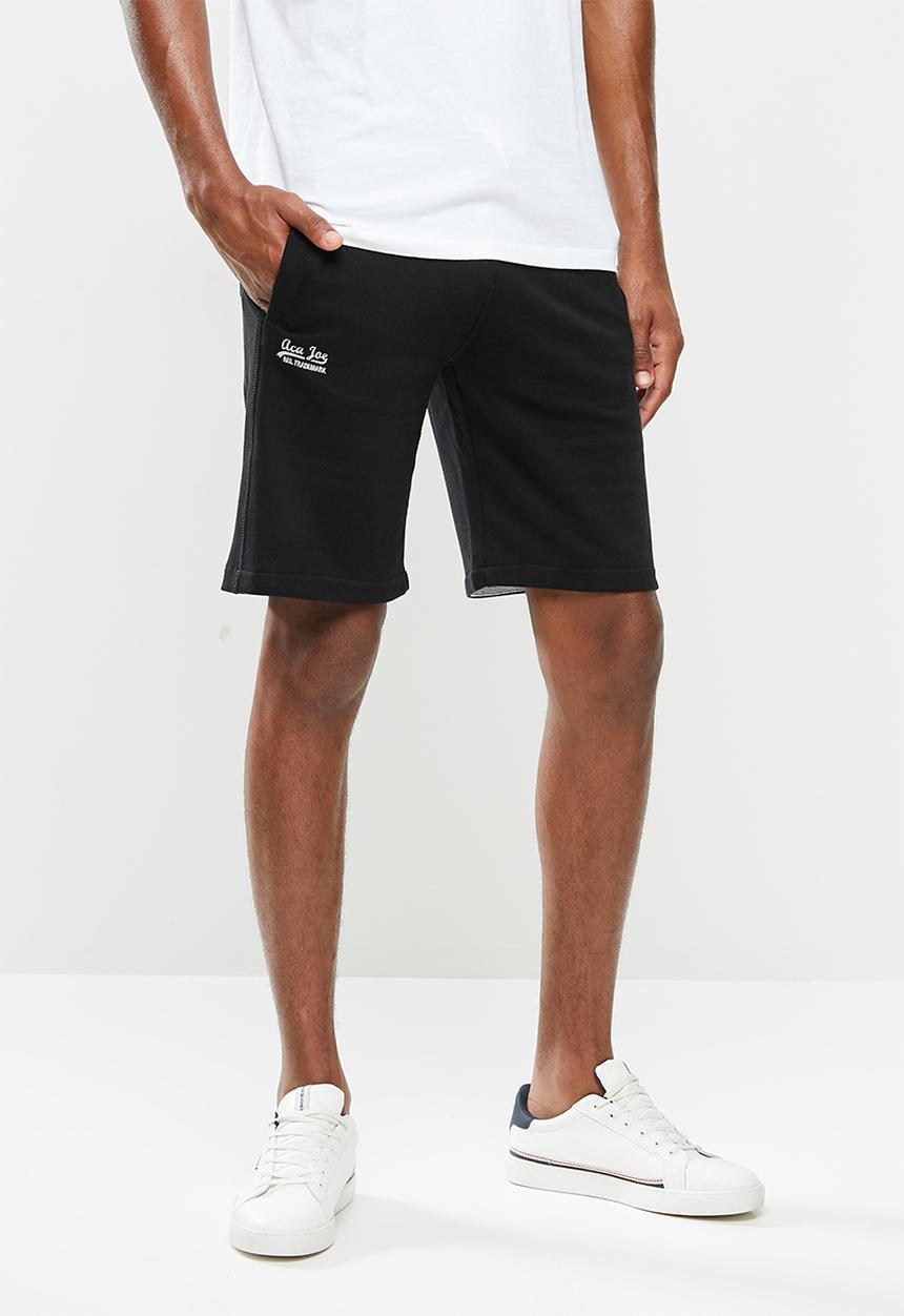 Aca Joe - Aca Joe unbrushed fleece shorts - black