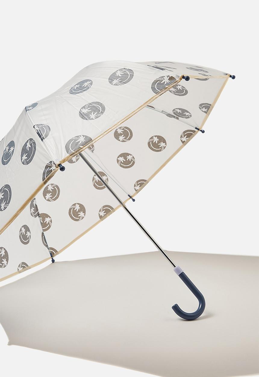 Cotton On - Kids cloudburst umbrella - steel smiley