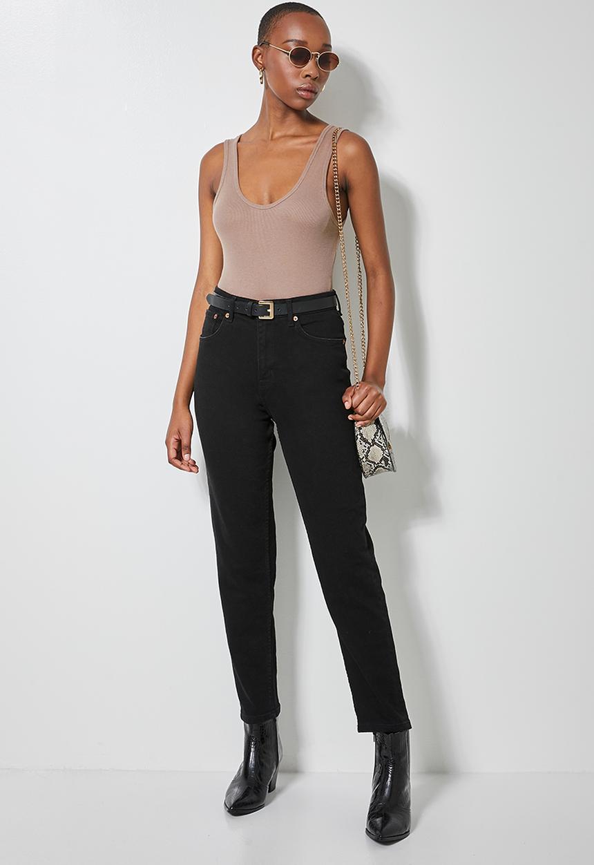 Superbalist - 2 Pack lycra rib low scoop bodysuit - white & mink