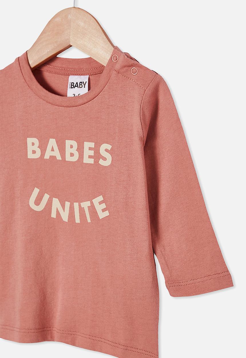Cotton On - Jamie long sleeve tee - clay pigeon/babes unite