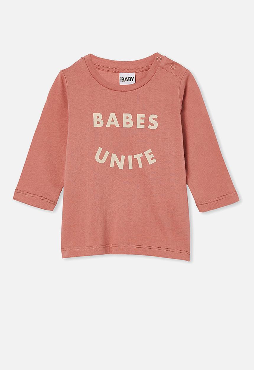 Cotton On - Jamie long sleeve tee - clay pigeon/babes unite
