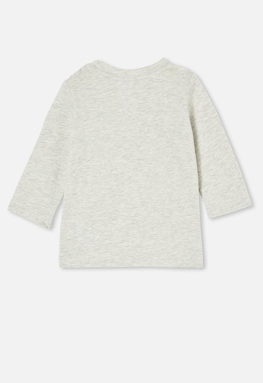 Cotton On - Jamie long sleeve tee - cloud marle/heart breaker