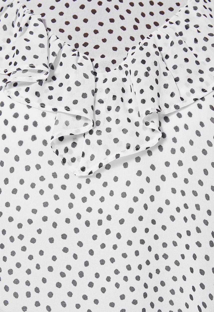 Superbalist - Femme ruffle blouse - white & black 