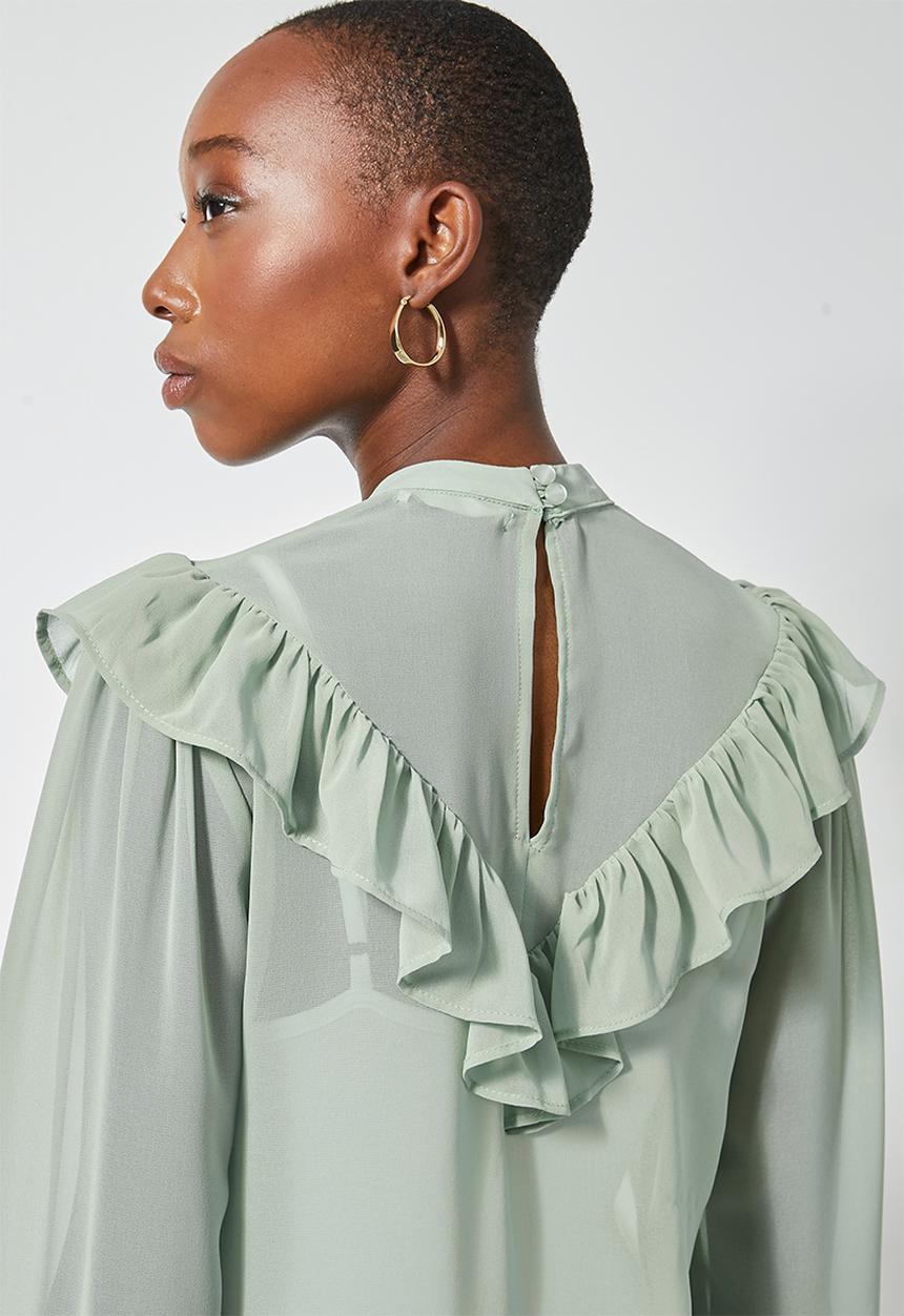Superbalist - Femme ruffle blouse - sage