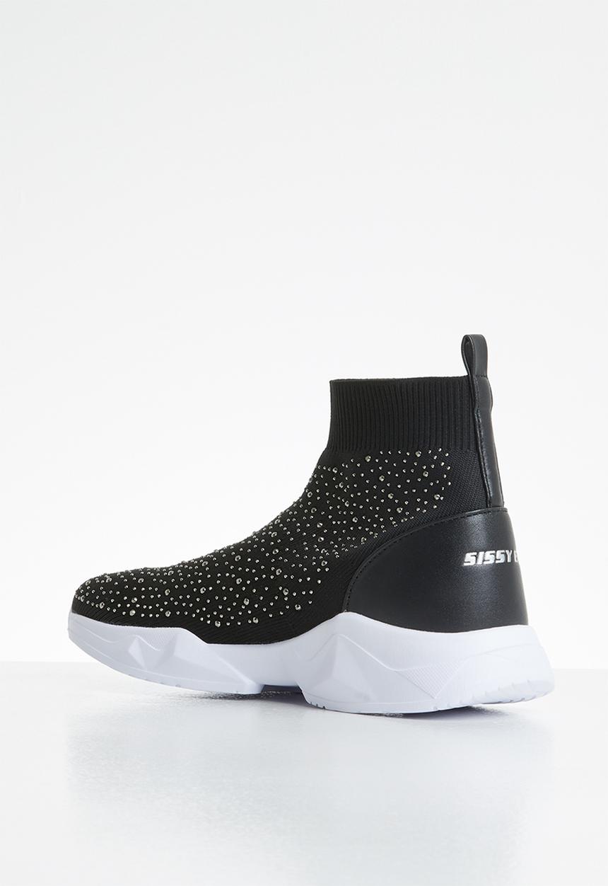 SISSY BOY - Spaced out sock boot - black