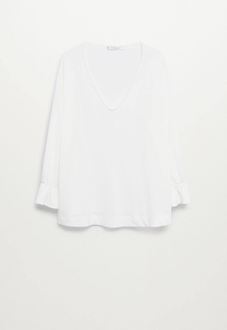 Violeta by Mango - Plus blouse sabrina - white