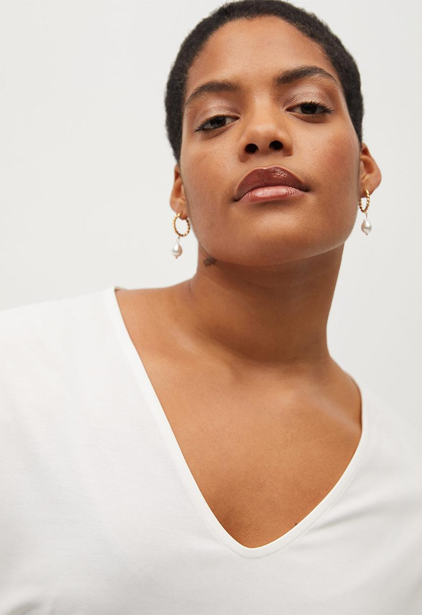 Violeta by Mango - Plus blouse sabrina - white