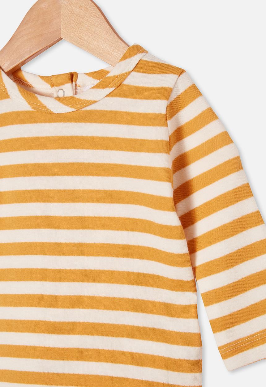 Cotton On - Lenny long sleeve top - hannah stripe vintage honey/vanilla