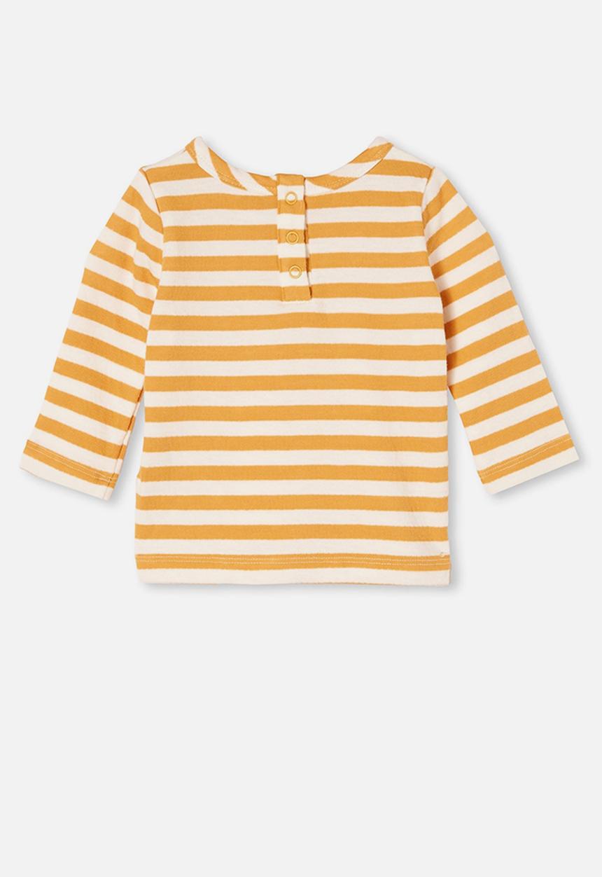 Cotton On - Lenny long sleeve top - hannah stripe vintage honey/vanilla