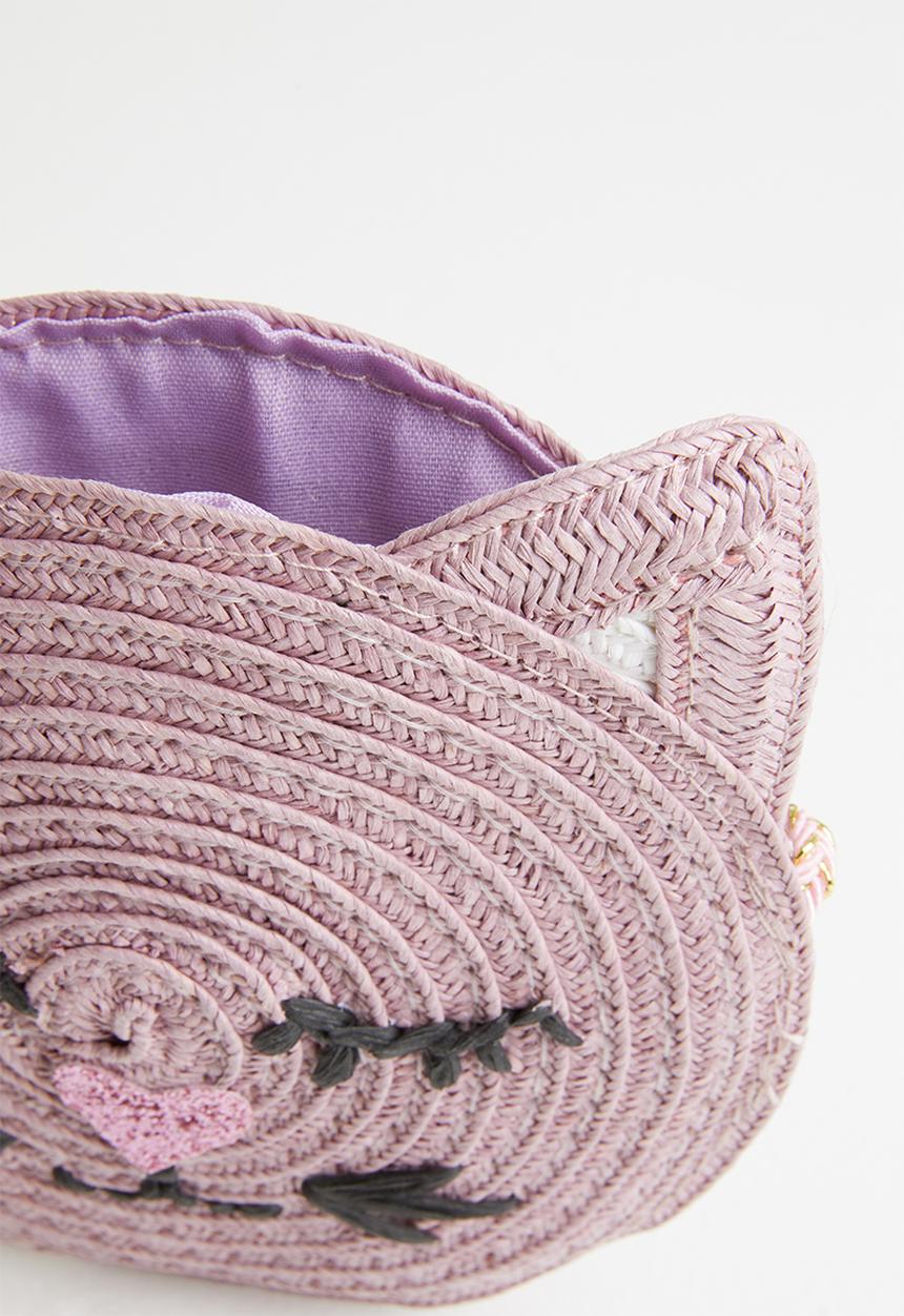 Cotton On - Raffia kitty jayme critter bag - purple