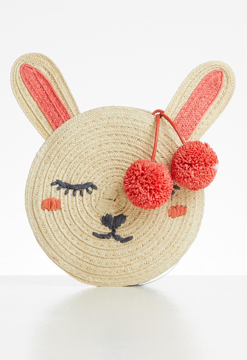 Cotton On - Raffia bunny jayme critter bag - neutral & orange