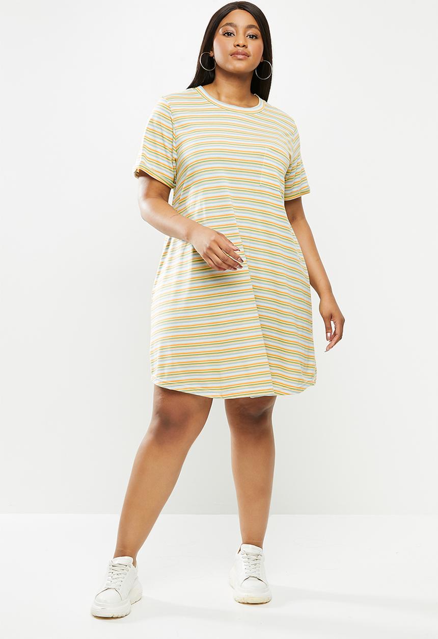 Cotton On - Curve relaxed tee dress - multi 