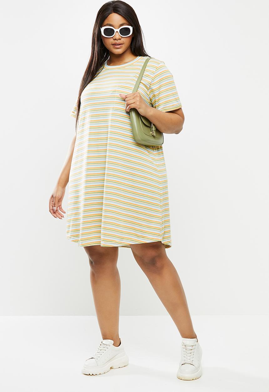Cotton On - Curve relaxed tee dress - multi 