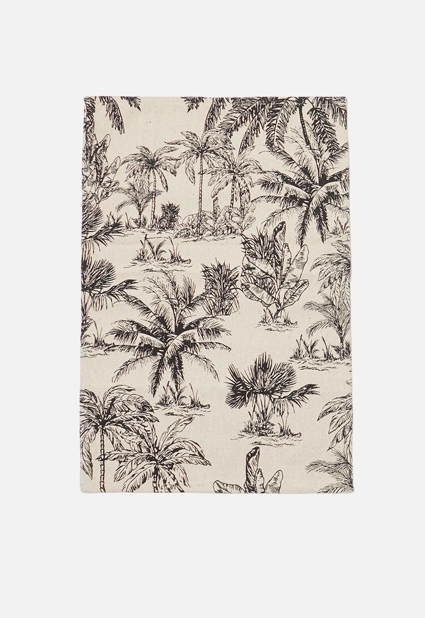 H&S - Palm tree mat - black & white