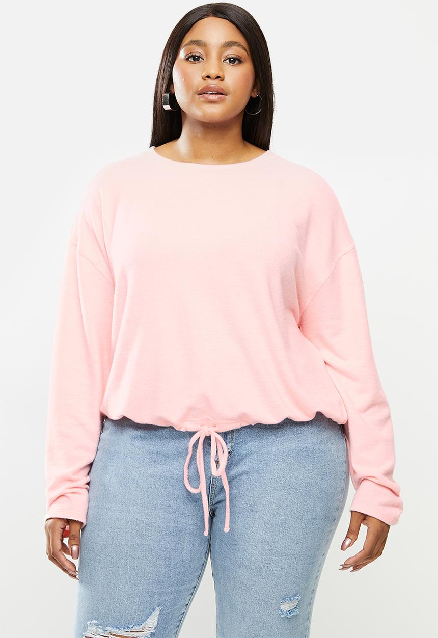 Cotton On - Curve super soft draw cord crew - pink