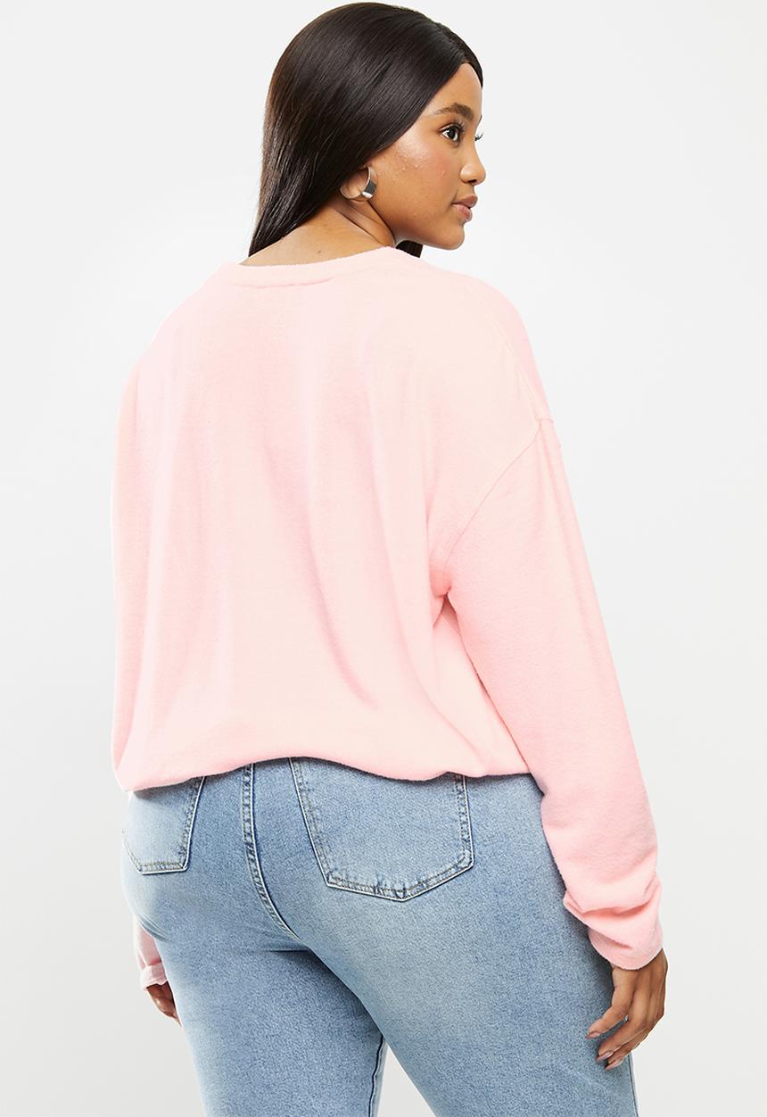 Cotton On - Curve super soft draw cord crew - pink