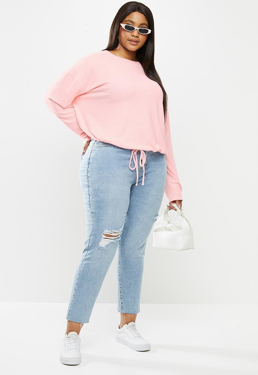 Cotton On - Curve super soft draw cord crew - pink