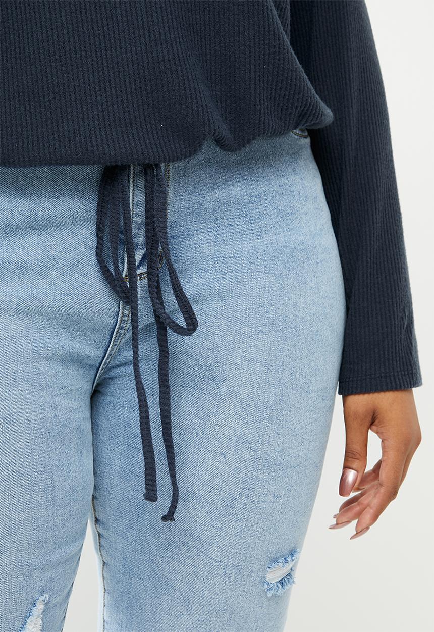 Cotton On - Curve super soft draw cord crew - blue