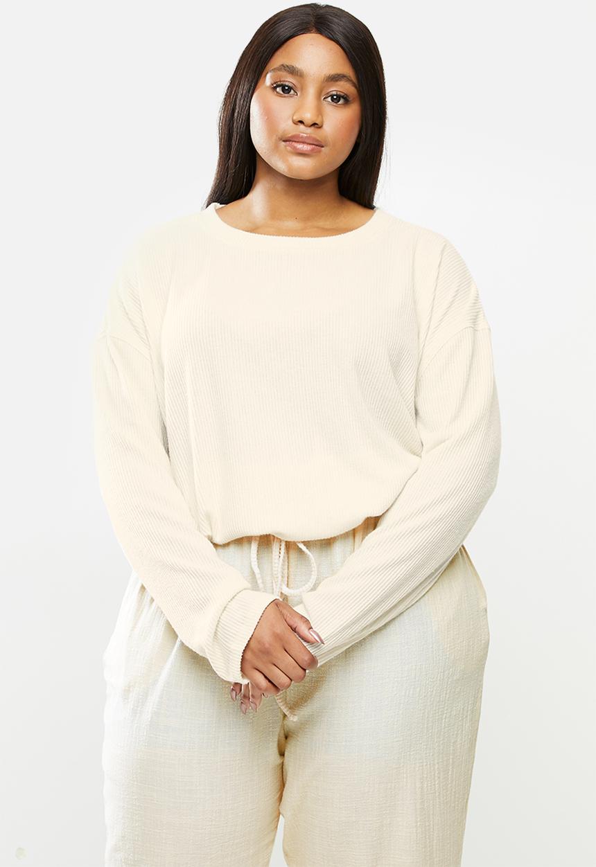 Cotton On - Curve super soft draw cord crew - neutral