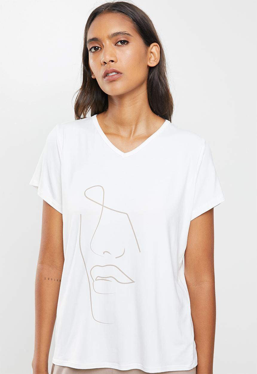 Superbalist - Sleep tee & pants sets - white & brown