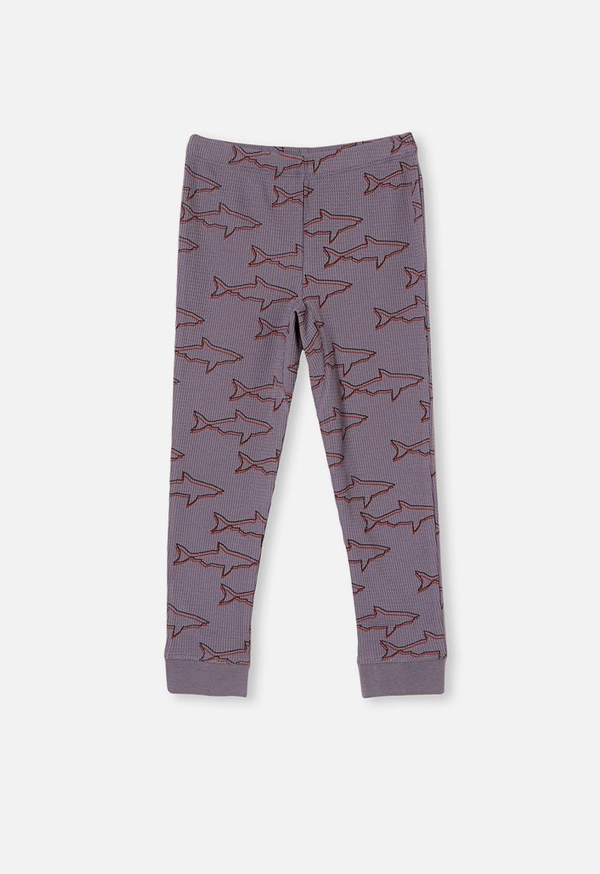 Cotton On - Ryan waffle long sleeve pyjama set - steel