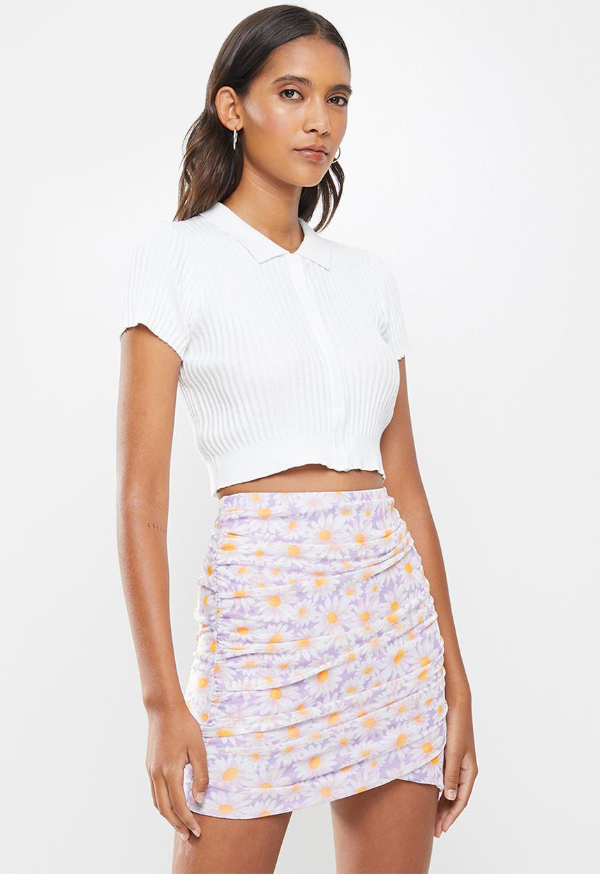 Cotton On - Button me up rib polo - white