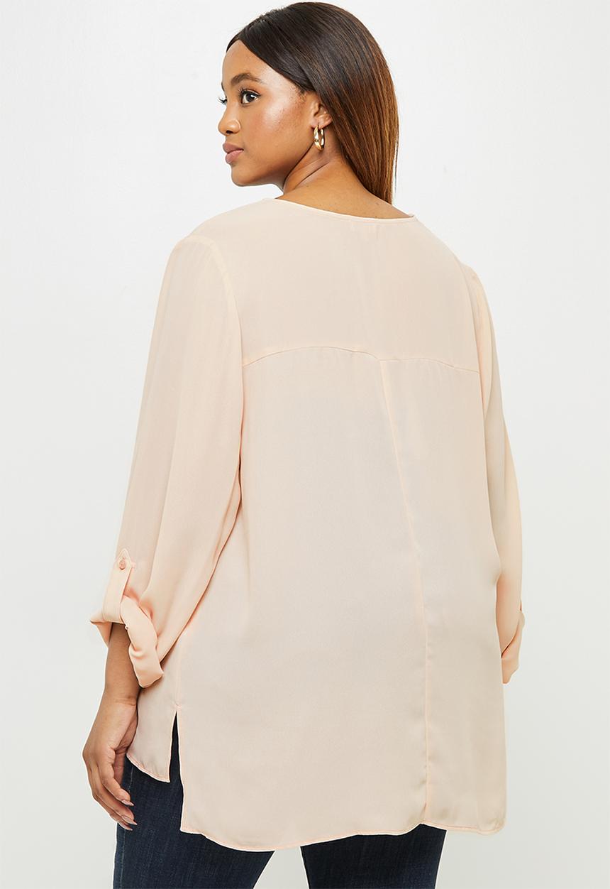 edit Plus - Rolled sleeve  blouse - swan