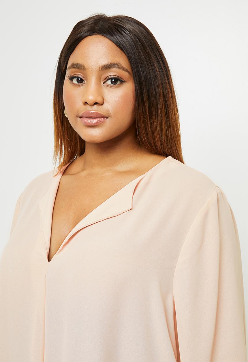 edit Plus - Rolled sleeve  blouse - swan