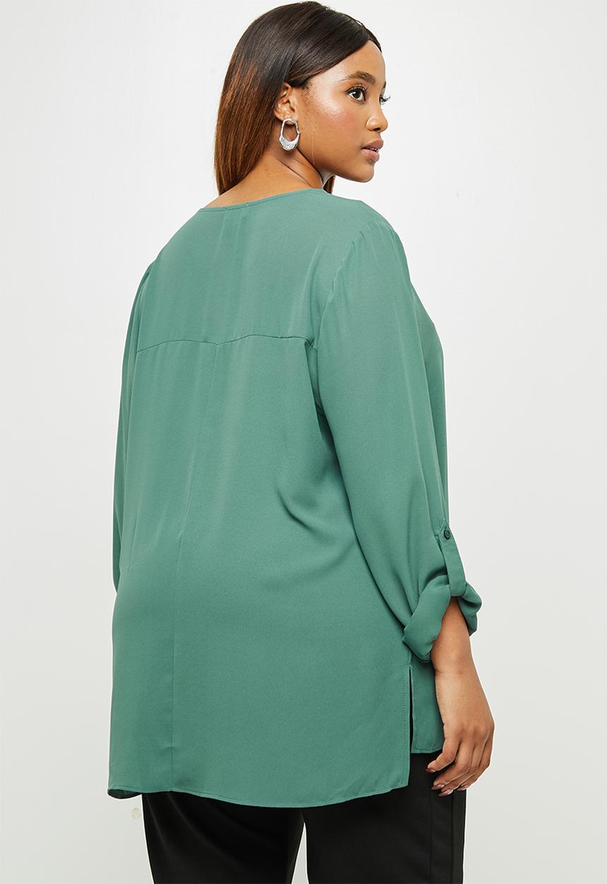 edit Plus - Rolled sleeve  blouse - seapine