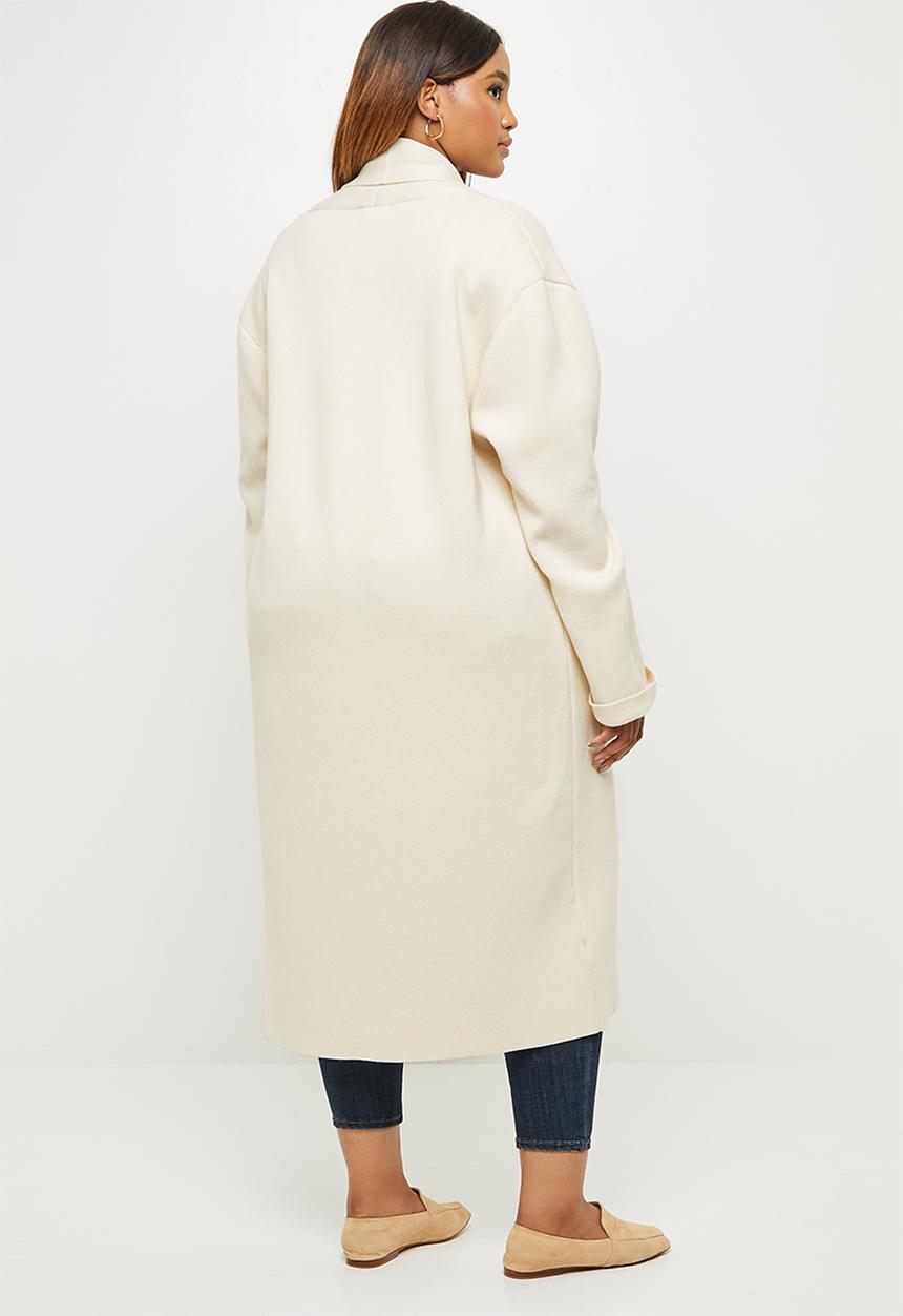 edit Plus - Collar knit cardigan - stone