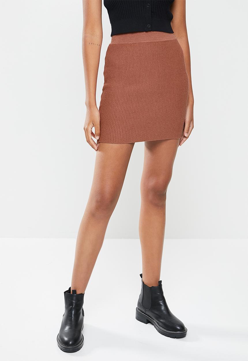 Cotton On - Blair knit mini skirt - rust