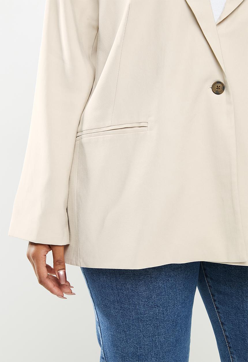 Cotton On - Curve slouchy dad blazer - taupe