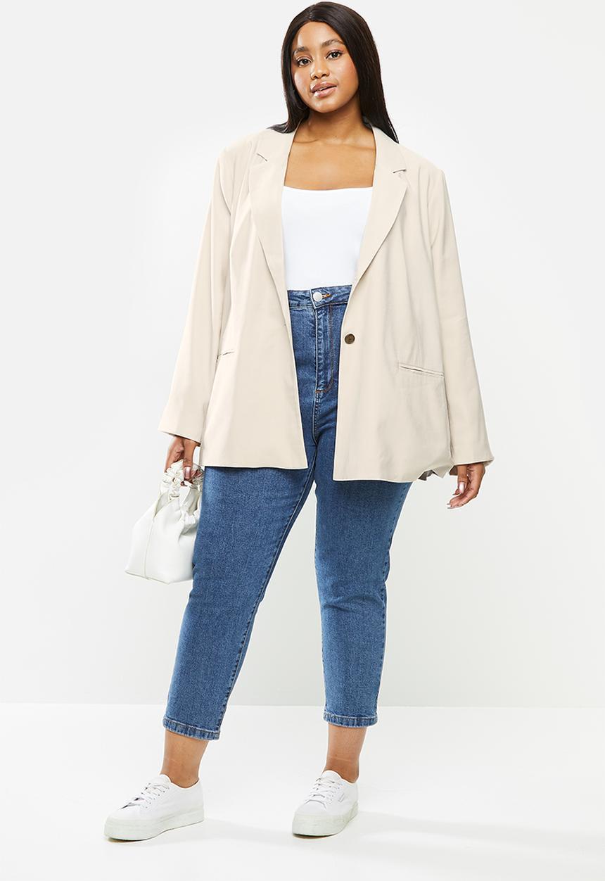Cotton On - Curve slouchy dad blazer - taupe