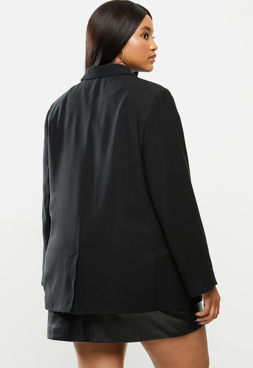 Cotton On - Curve slouchy dad blazer - black