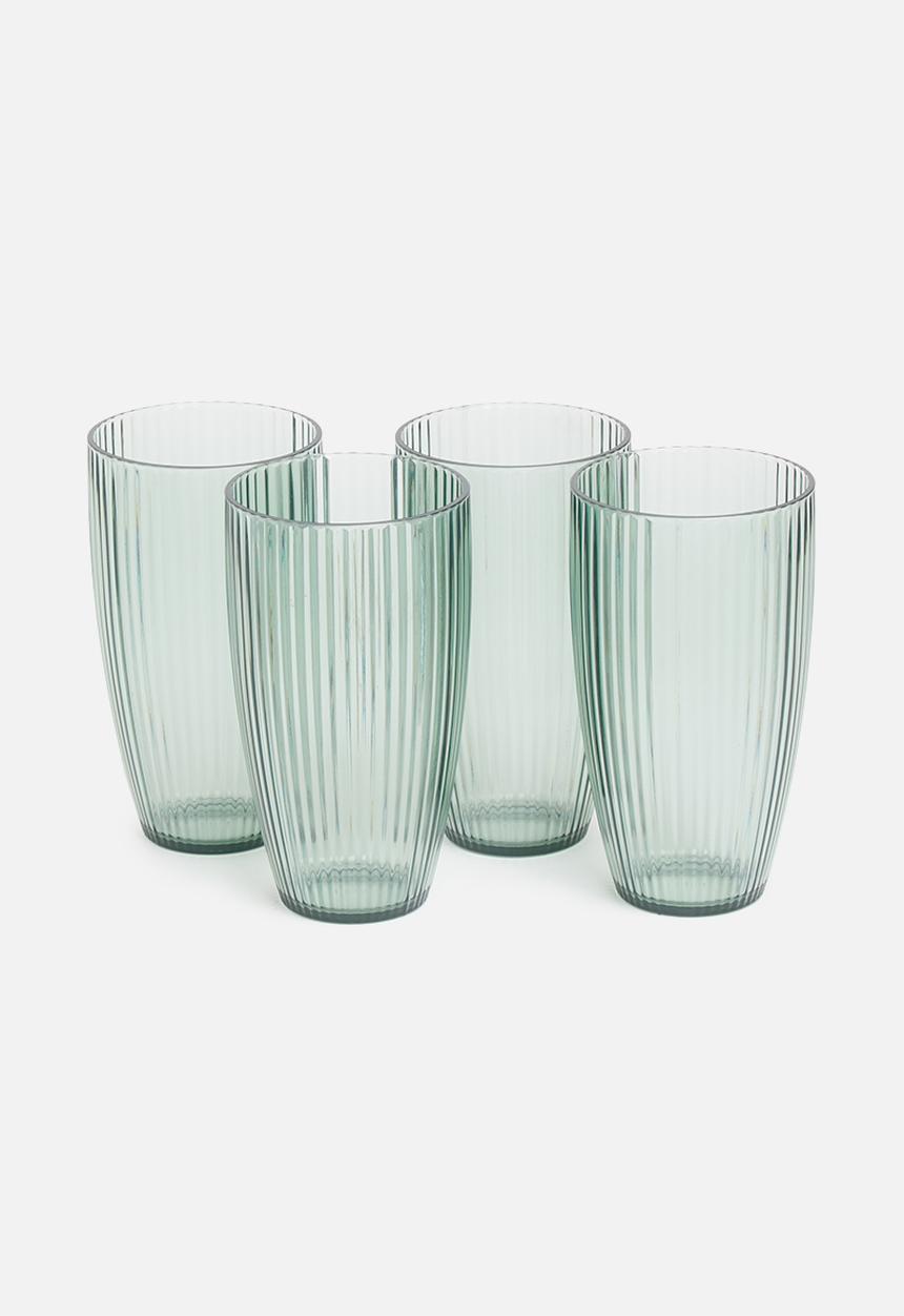 Excellent Houseware - Ridge drinking glass set of 4 - blue