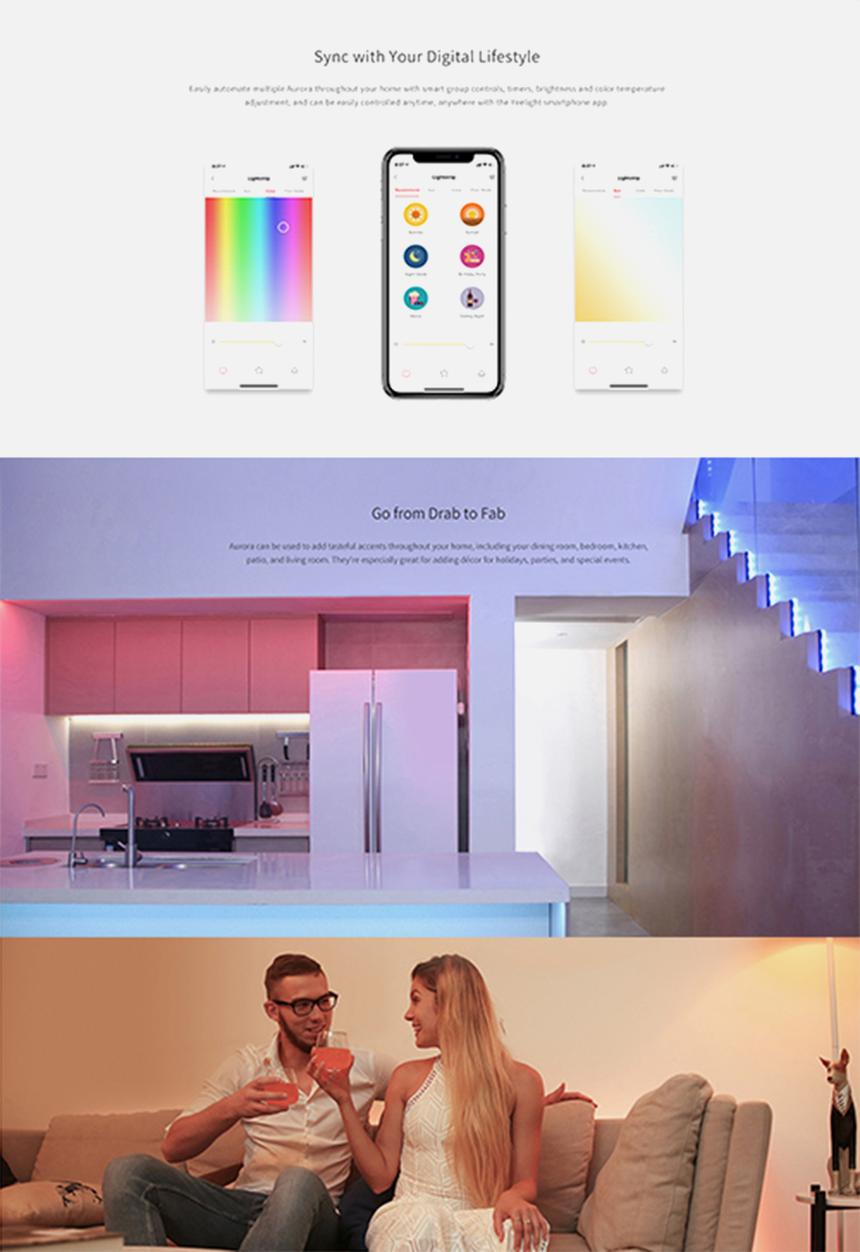 Yeelight - Led aurora lightstrip plus (eu plug) - smart  2m long  expandable