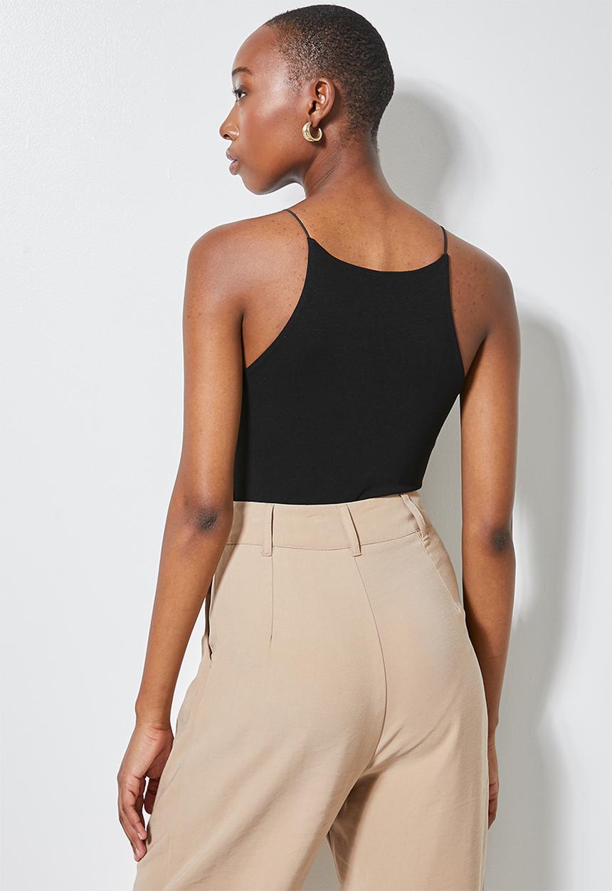 Superbalist - 2 pack halter neck bodysuit - black & tobacco