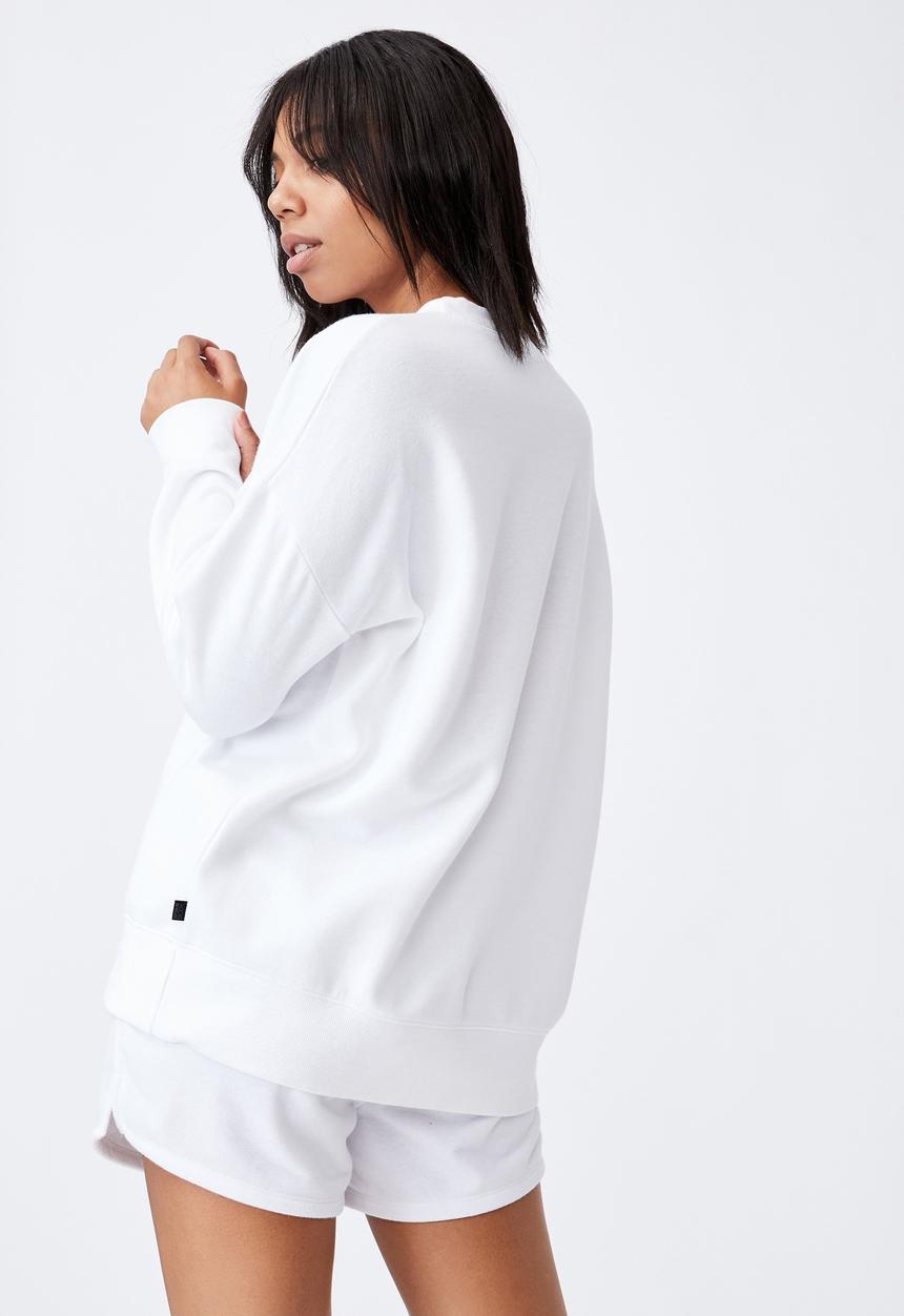 Cotton On - Lifestyle long sleeve crew top - white