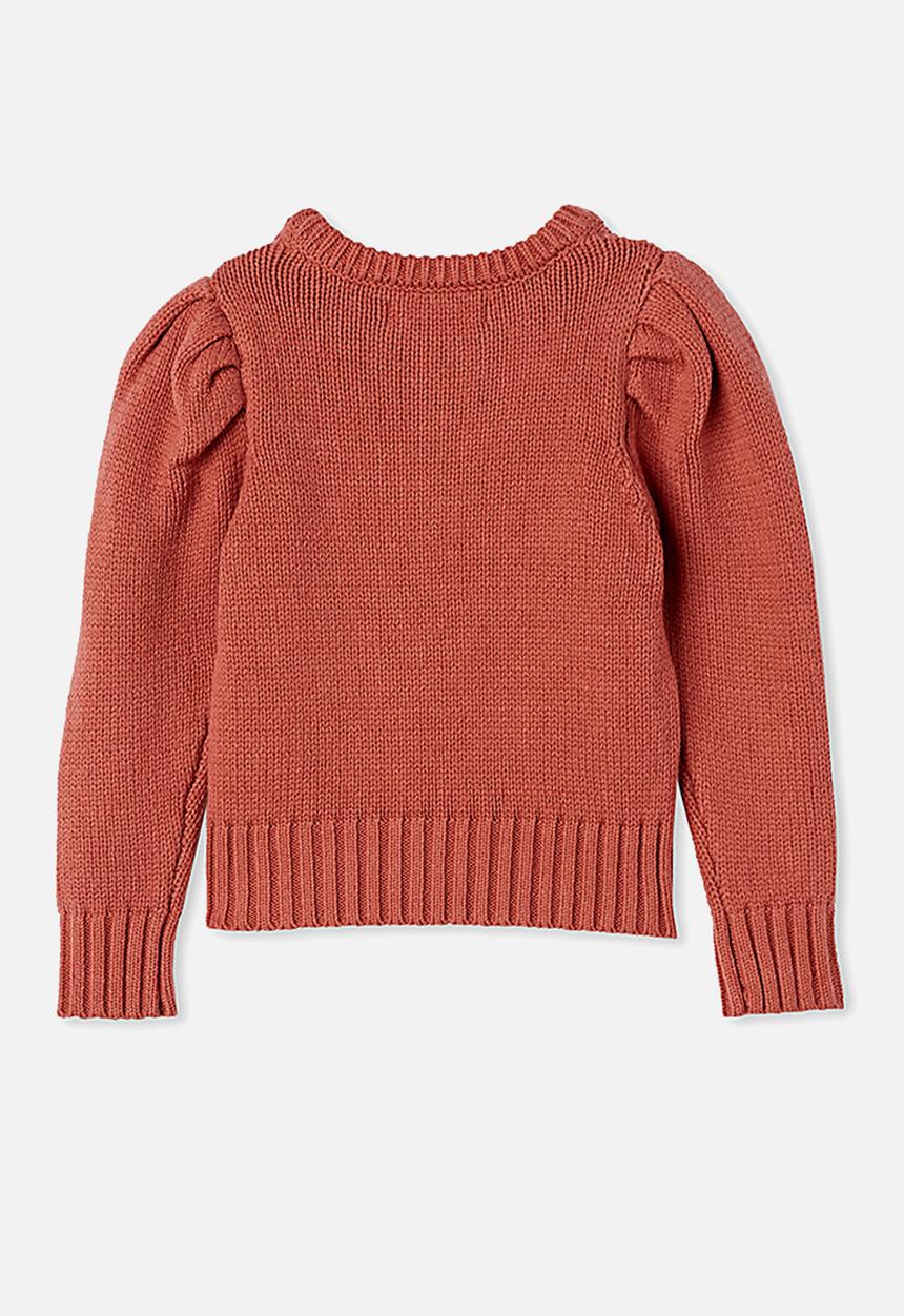 Cotton On - Darby puff sleeve knit jumper - rust